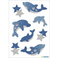 Matrica, glitteres Herma "Magic" Dolphins