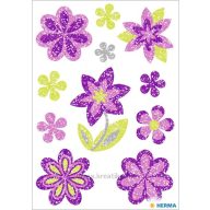 Matrica, glitteres Herma "Magic" Flowers