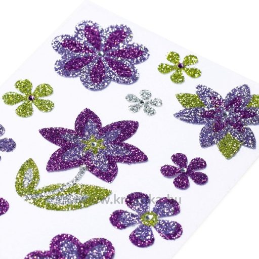 Matrica, glitteres Herma "Magic" Flowers