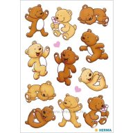 Matrica, szivacsos Herma "Magic" Bears with Hearts