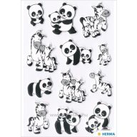  Matrica, szivacsos Herma "Magic" Panda and Zebra Families