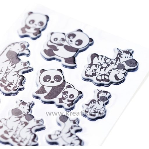 Matrica, szivacsos Herma "Magic" Panda and Zebra Families