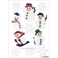   Matrica, karácsonyi, glitteres Herma "Magic" Snowmen