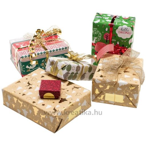 Matrica, karácsonyi Herma "Decor" Presents arany