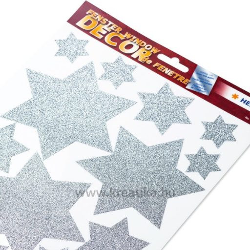 Matrica, karácsonyi Herma "Window Sticker" Stars ezüst