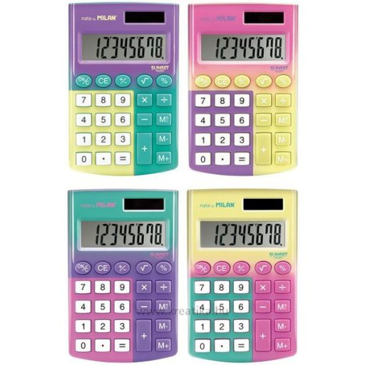 Zsebszámológép 8 számjegy Milan 159512 "Sunset" vegyes színek