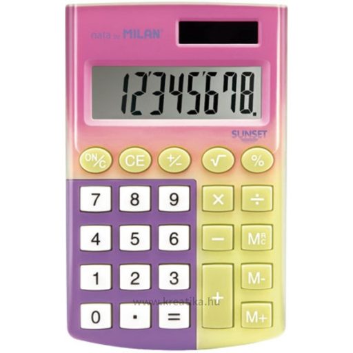 Zsebszámológép 8 számjegy Milan 151008 "Sunset" sárga-rózsaszín
