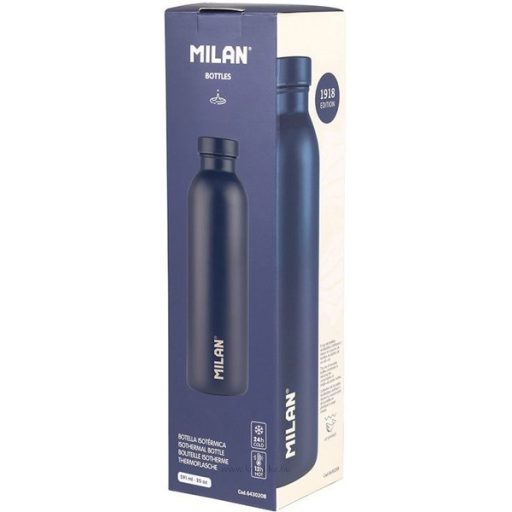 Kulacs 591 ml fém, duplafalú Milan "1918 Series" navy kék