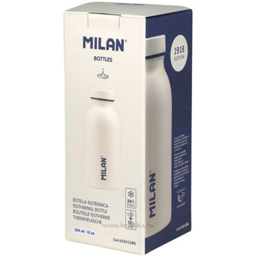 Kulacs 354 ml fém, duplafalú Milan "1918 Series" fehér