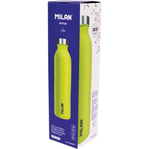 Kulacs 591 ml fém, duplafalú Milan "Acid" sárga