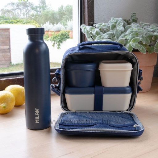 Uzsonnás táska szett 3,5 l, 3 dobozzal Milan "1918 Series" navy