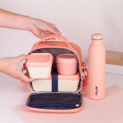 Uzsonnás táska szett 3,5 l, 3 dobozzal Milan "1918 Series" rózsaszín