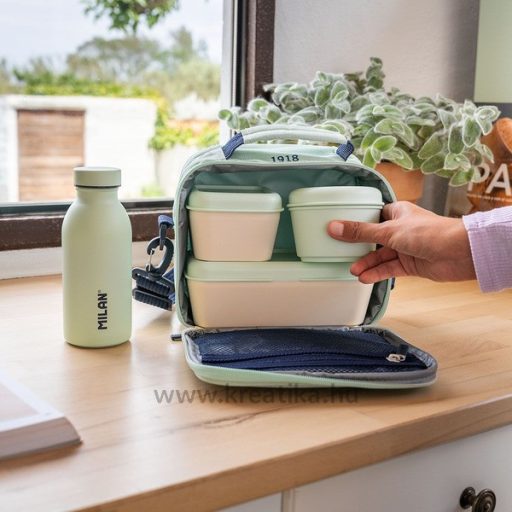 Uzsonnás táska szett 3,5 l, 3 dobozzal Milan "1918 Series" zöld