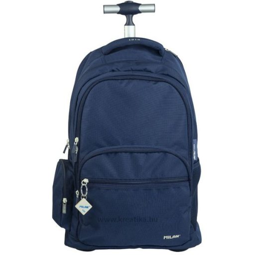 Iskolai hátizsák 25 L kulacstartóval, gurulós Milan "1918 Series" navy kék
