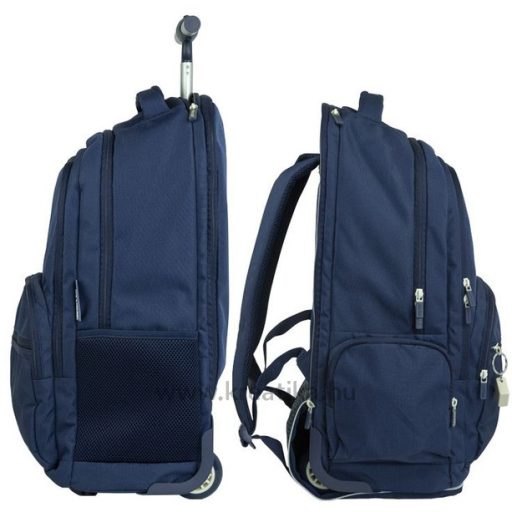 Iskolai hátizsák 25 L kulacstartóval, gurulós Milan "1918 Series" navy kék