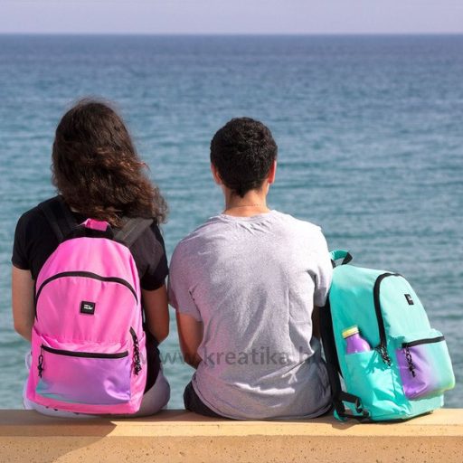 Iskolai hátizsák 22 L kulacstartóval Milan "Sunset" rózsaszín