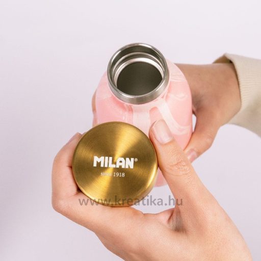 Kulacs 354 ml fém, duplafalú Milan "Lava" rózsaszín