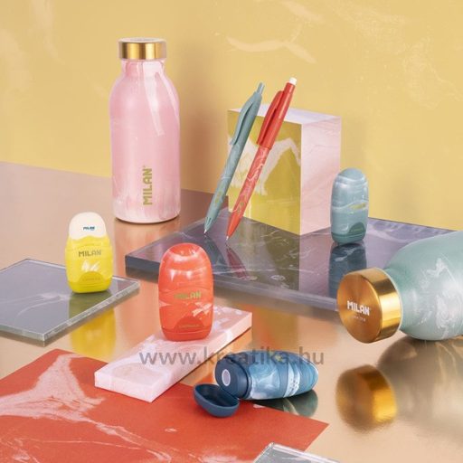 Kulacs 591 ml fém, duplafalú Milan "Lava" zöld