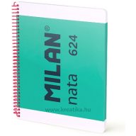   Spirálfüzet A/4 80 lapos, négyzetrácsos Milan "Nata 624" zöld