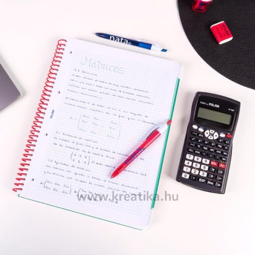 Spirálfüzet A/4 80 lapos, négyzetrácsos Milan "Nata 624" zöld