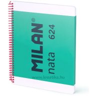   Spirálfüzet A/4 80 lapos, vonalas Milan "Nata 624" zöld