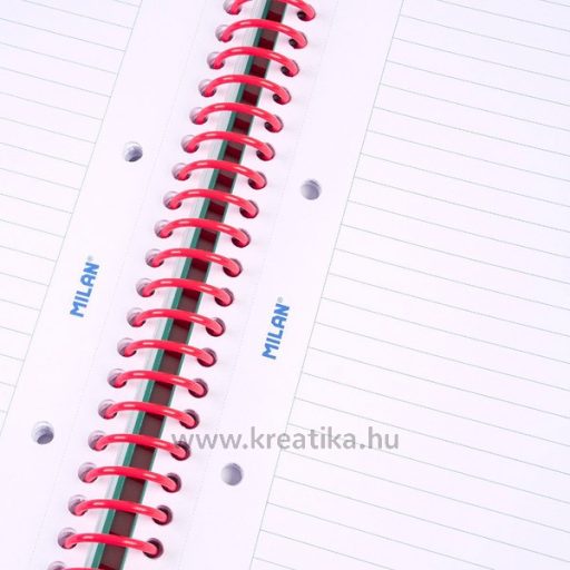 Spirálfüzet A/4 80 lapos, vonalas Milan "Nata 624" rózsaszín