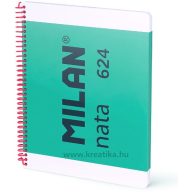   Spirálfüzet A/4 80 lapos, sima Milan "Nata 624" zöld