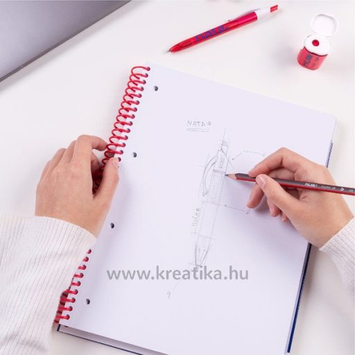 Spirálfüzet A/4 80 lapos, sima Milan "Nata 624" rózsaszín