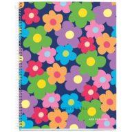   Spirálfüzet A/6 4x30 lapos, vonalas MQ "Flowers" Agatha Ruiz