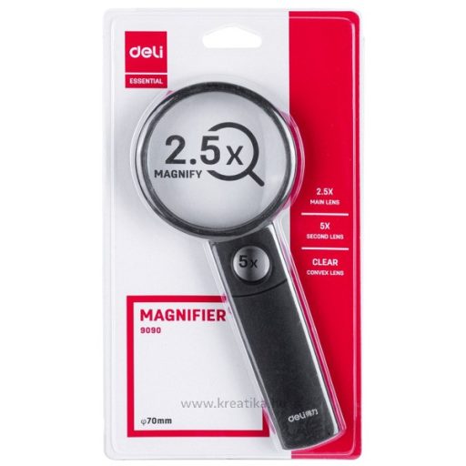 Nagyító 75 mm 2 lencsés Deli