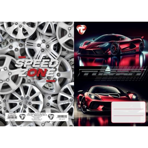 Füzetborító A/5 betétes 4x5 db/csomag T-Creativ "Sportcars