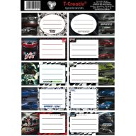 Füzetcímke 25 ív/csomag T-Creativ "Sportcars