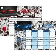 Órarend 16,5x23,5 cm 25 db/csomag T-Creativ "Sportcars