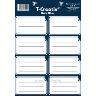  Füzetcímke, keretes és akasztós 2 ív/csomag T-Creativ "Dark Blue