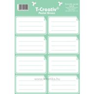   Füzetcímke, keretes és akasztós 2 ív/csomag T-Creativ "Pastel Green
