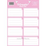   Füzetcímke, keretes és akasztós 2 ív/csomag T-Creativ "Pastel Pink
