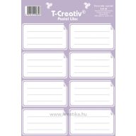   Füzetcímke, keretes és akasztós 2 ív/csomag T-Creativ "Pastel Lilac