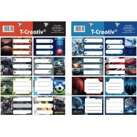 Füzetcímke, akasztós 2 ív/csomag T-Creativ "Boys I.