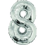Számos léggömb, 8-as 85 cm Daco ezüst