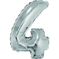 Számos léggömb, 4-es 100 cm Daco ezüst